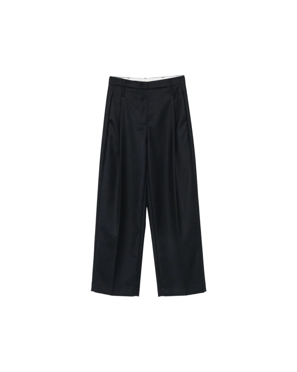 Tela Black Pleated Wide-Leg Trousers
