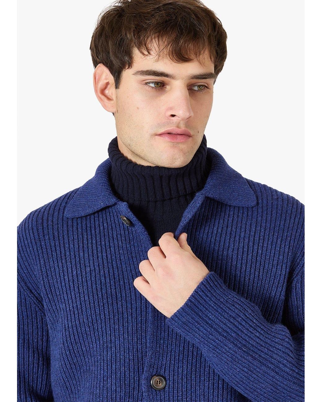 Doppiaa Blue Aamone Knitted Jacket for men
