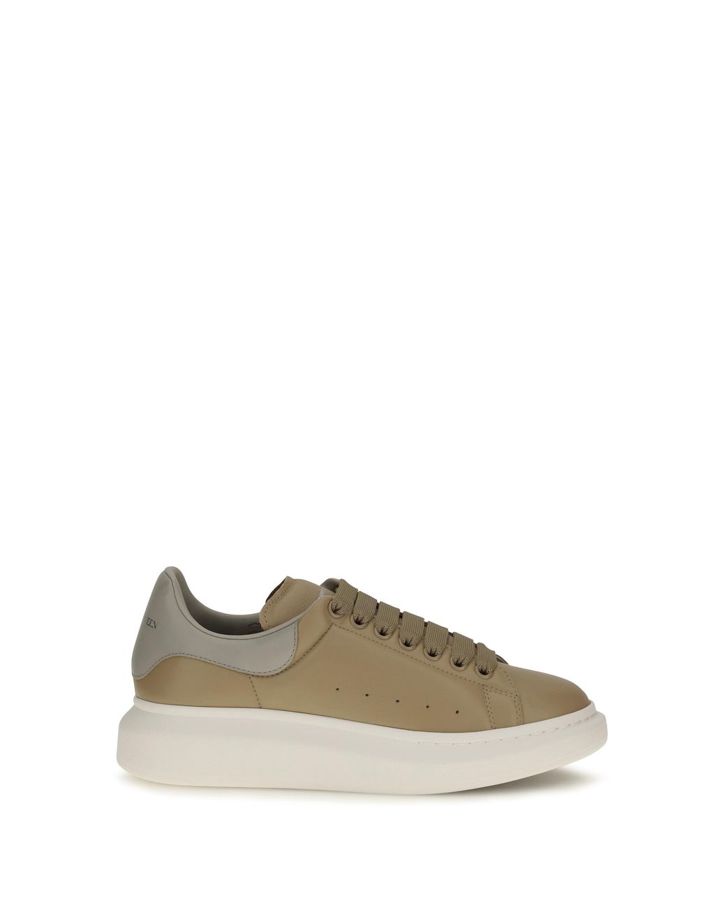 McQueen White Alexander Mcqueen Calf-Leather Platform Sneaker for men