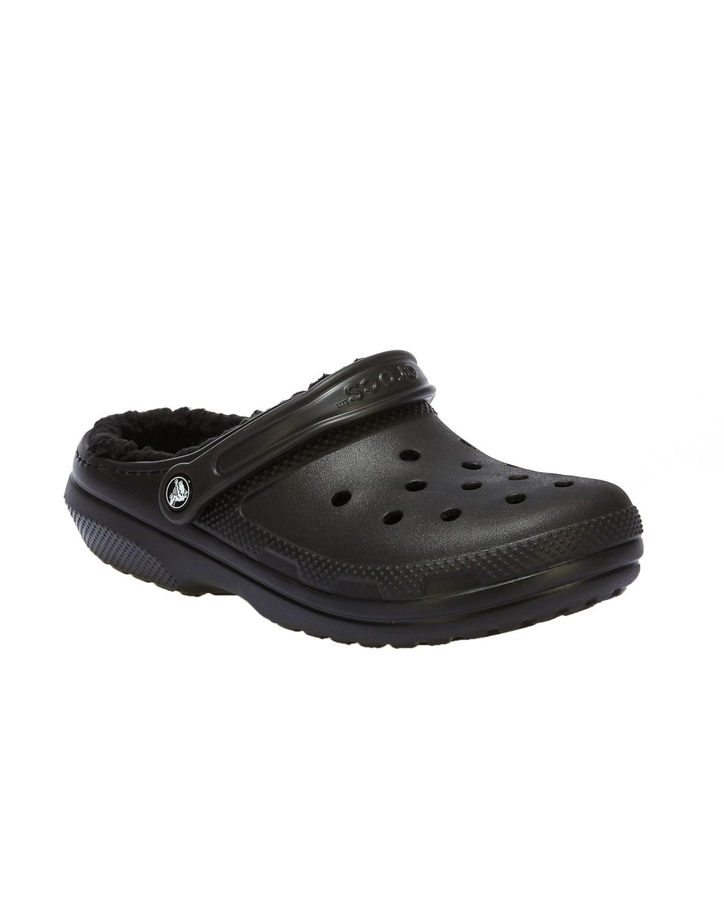 mens black crocs with fur