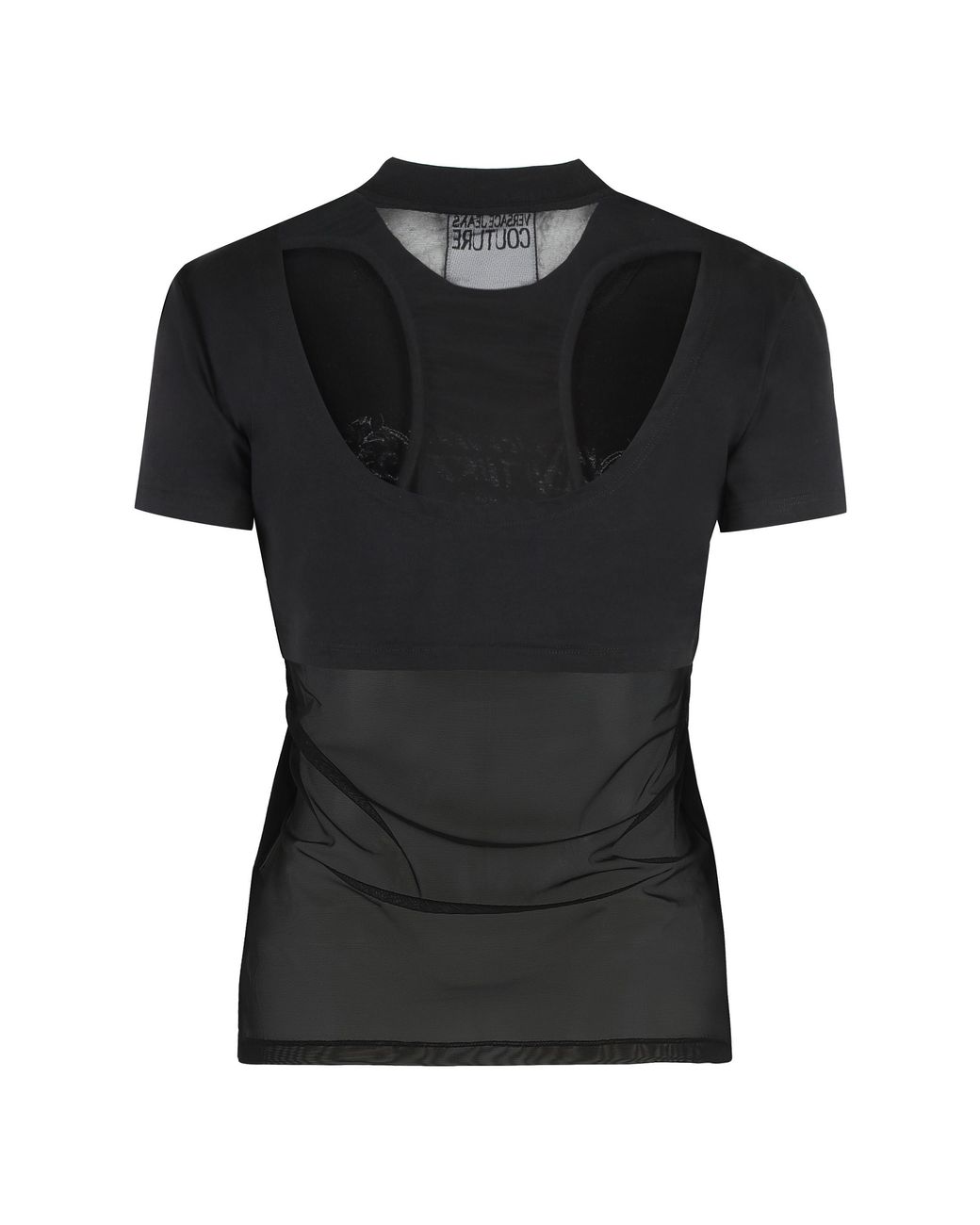 Versace Jeans Couture Black Sequin Logo T-Shirt Main: Cotton T-Shirts & Jerseys