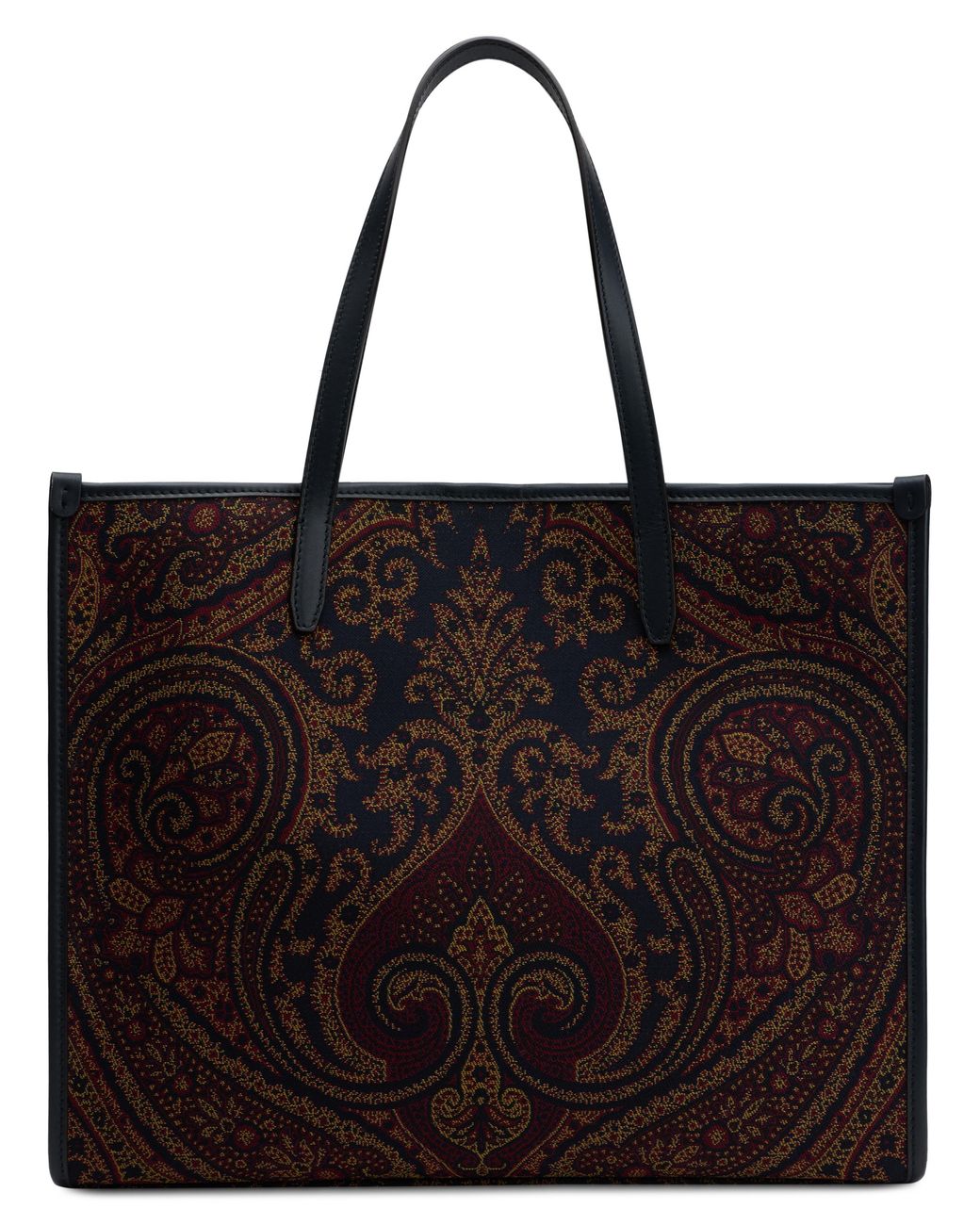 Etro Black Tote Bag Paisley Canvas