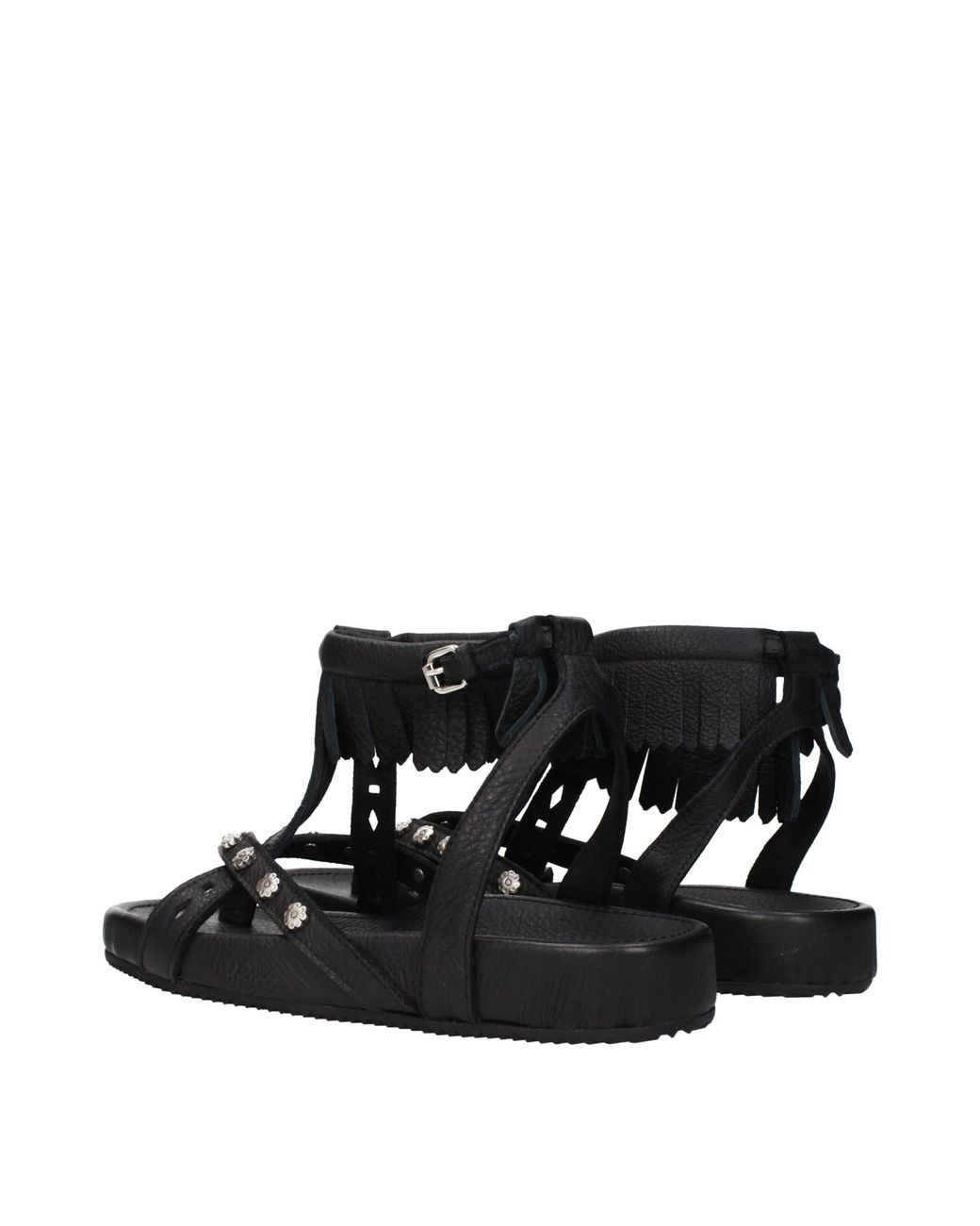 Isabel Marant Black Studded Fringe Sandals