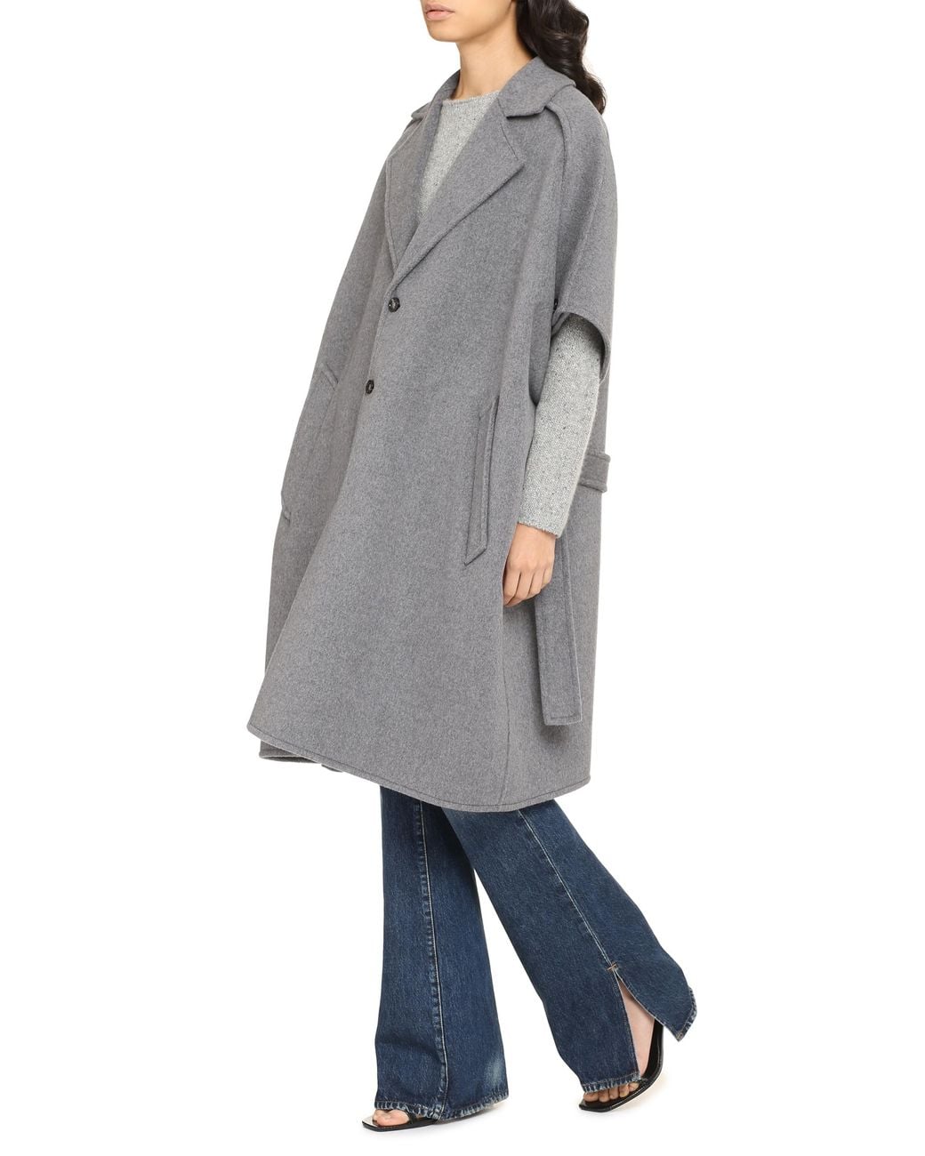 Bottega Veneta Gray Wool And Cashmere Coat