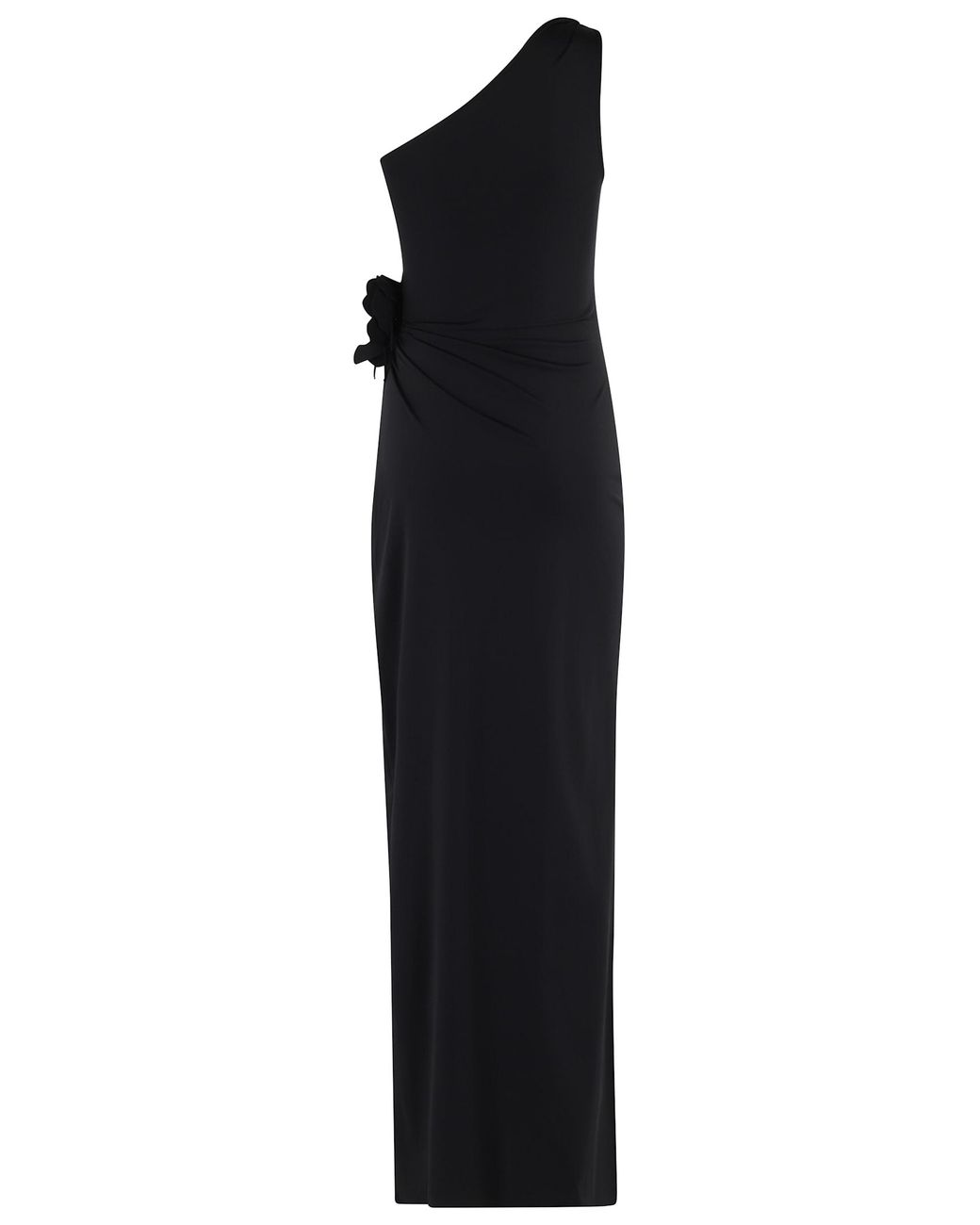 Coperni Black Asymmetric Flower Gown