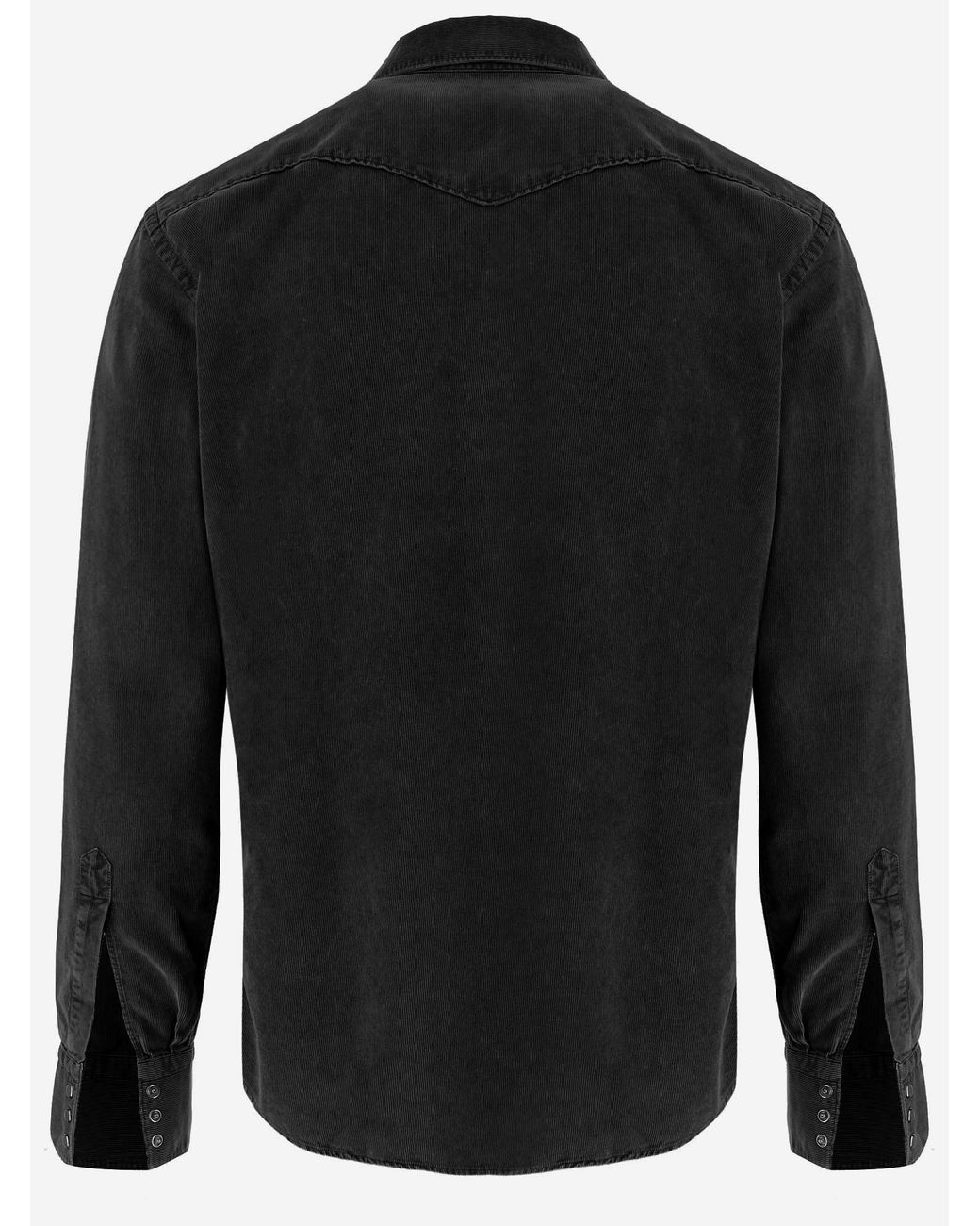 Alessandro Gherardi Black Ribbed Cotton Shirt for men