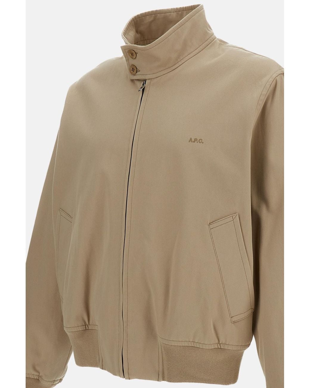 A.P.C. Natural Zipped Bomber Jacket for men