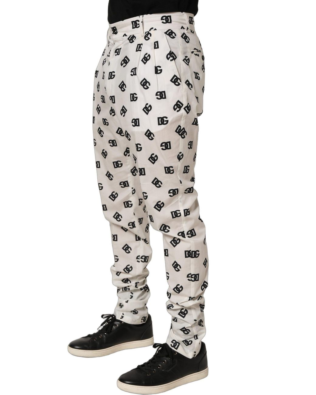 Dolce & Gabbana Gray Logo Skinny Leg Dress Trouser Pants Cotton for men