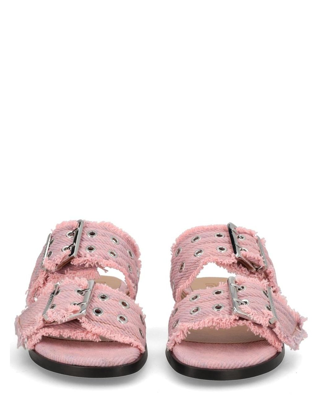 Ganni Pink Ganni Organic Cotton Denim Sandal