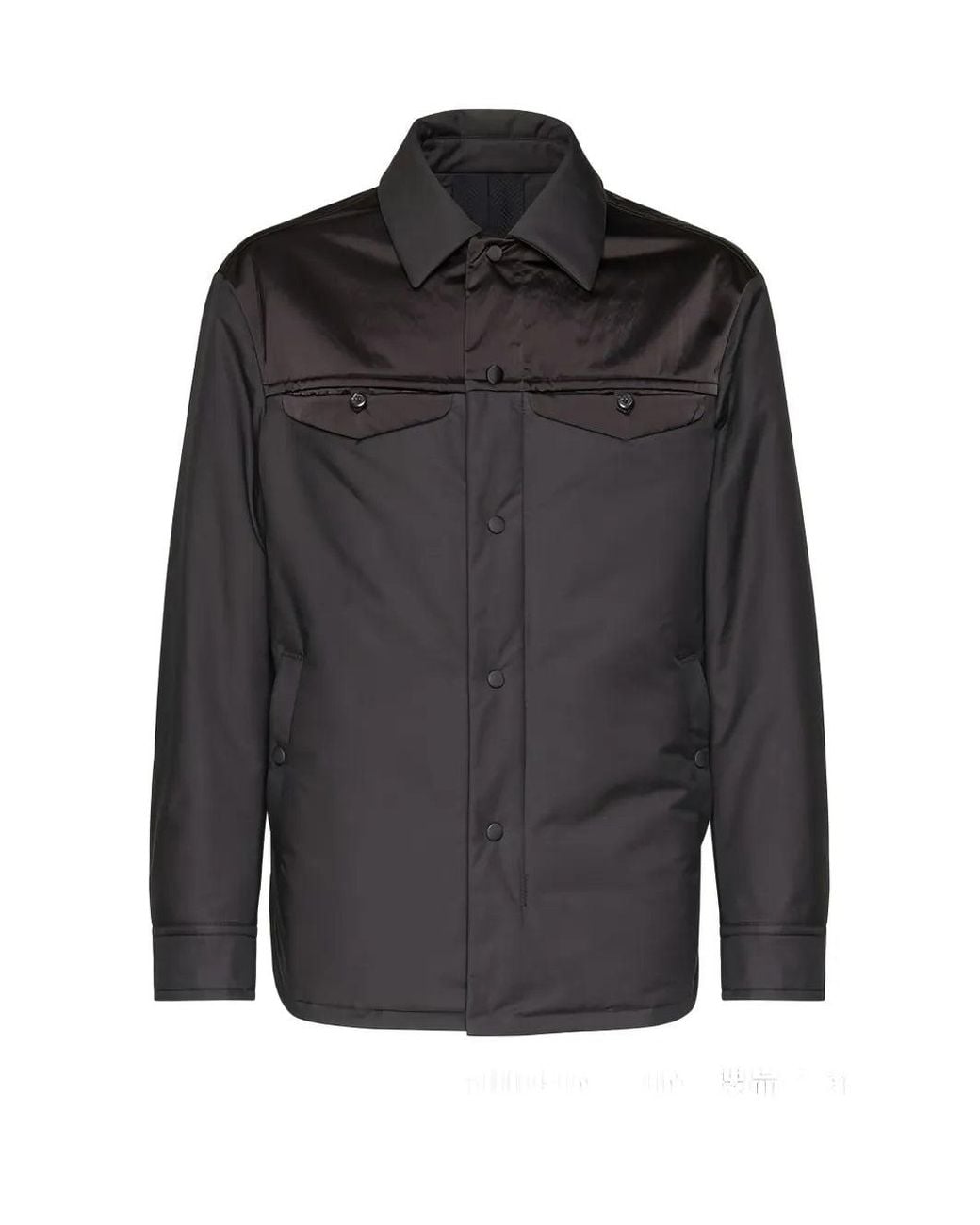Ferragamo Black Satin Panel Shirt Jacket for men