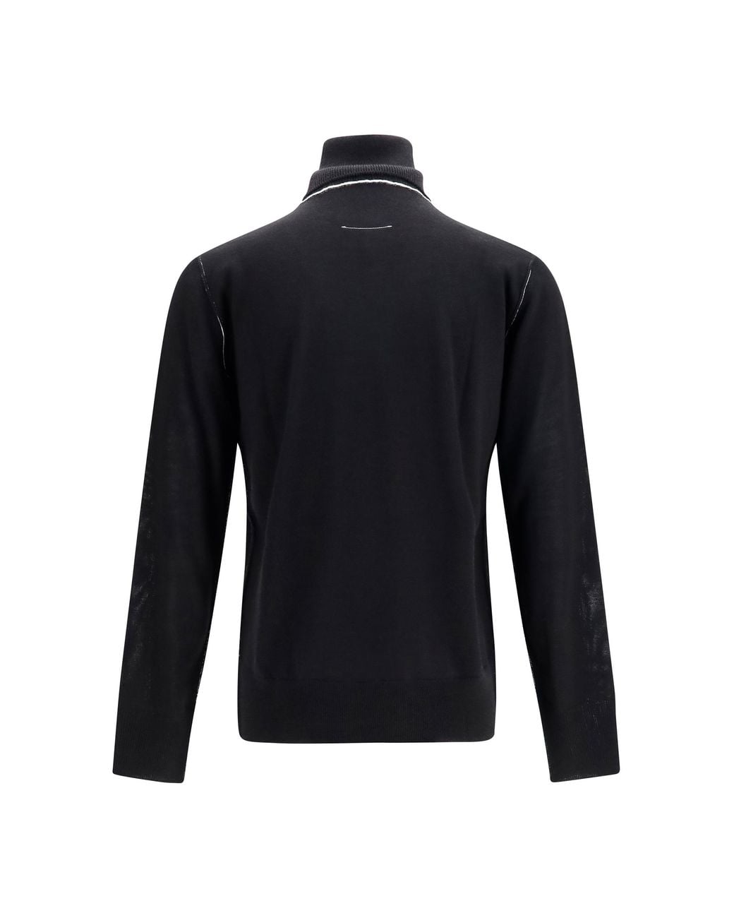 MM6 by Maison Margiela Black Mm6 Maison Margiela Merino Wool Turtleneck Sweater for men