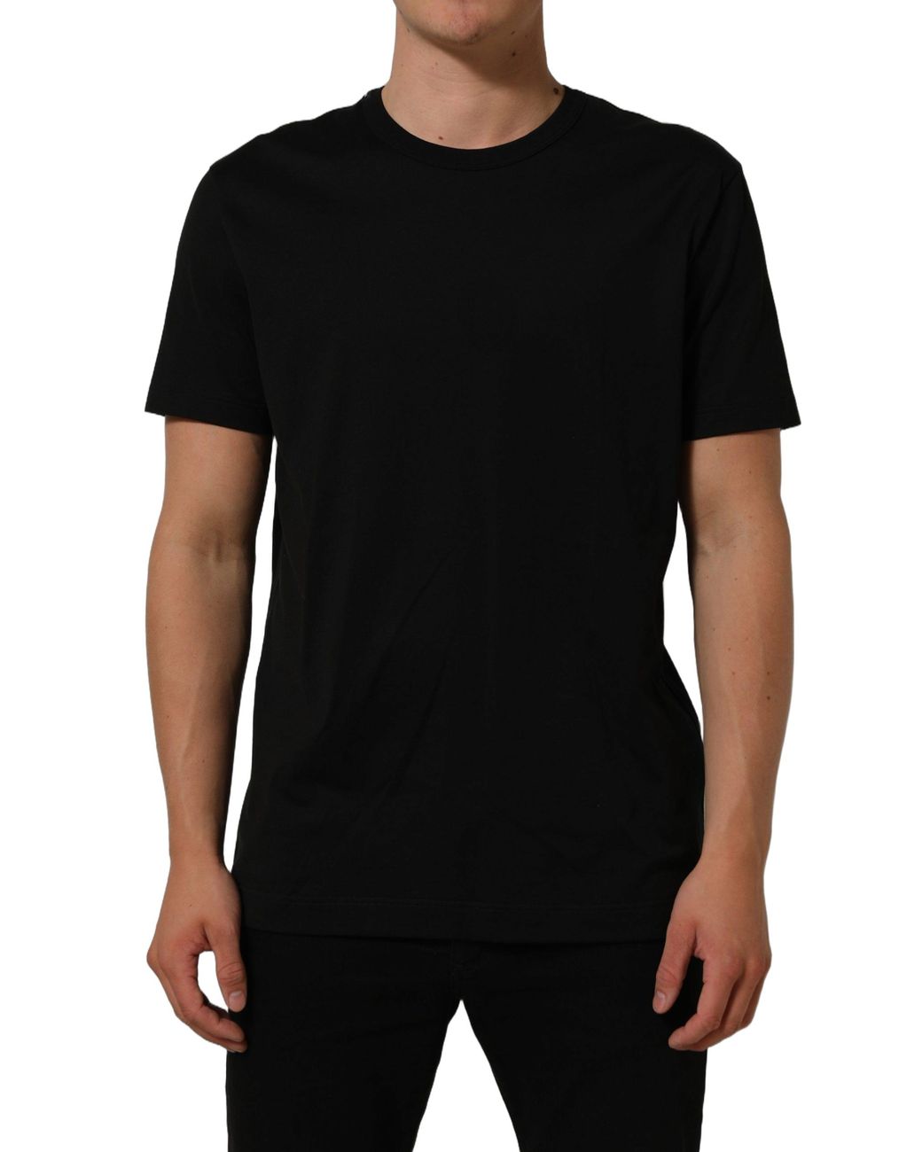 Dolce & Gabbana Black Dolce & Gabbana Cotton Crew Neck T-Shirt for men