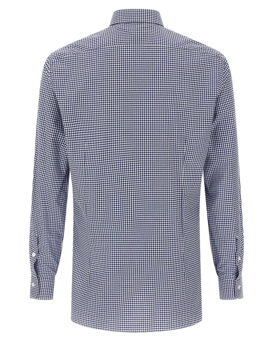 Barba Napoli Blue Vichy Shirt for men