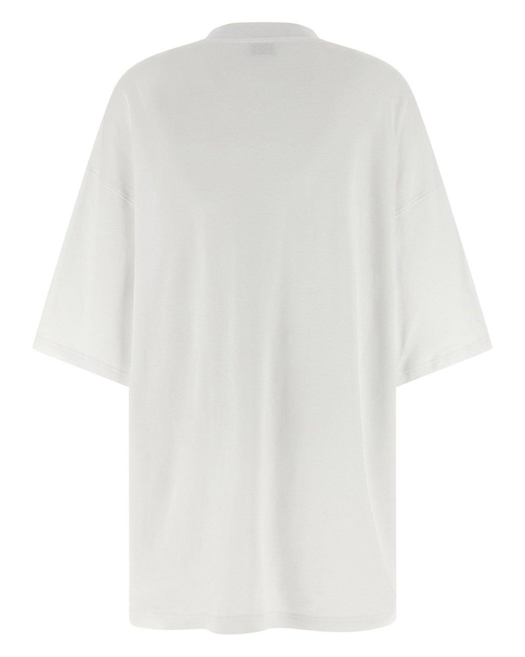 Moschino White Goose-Print Cotton Dress