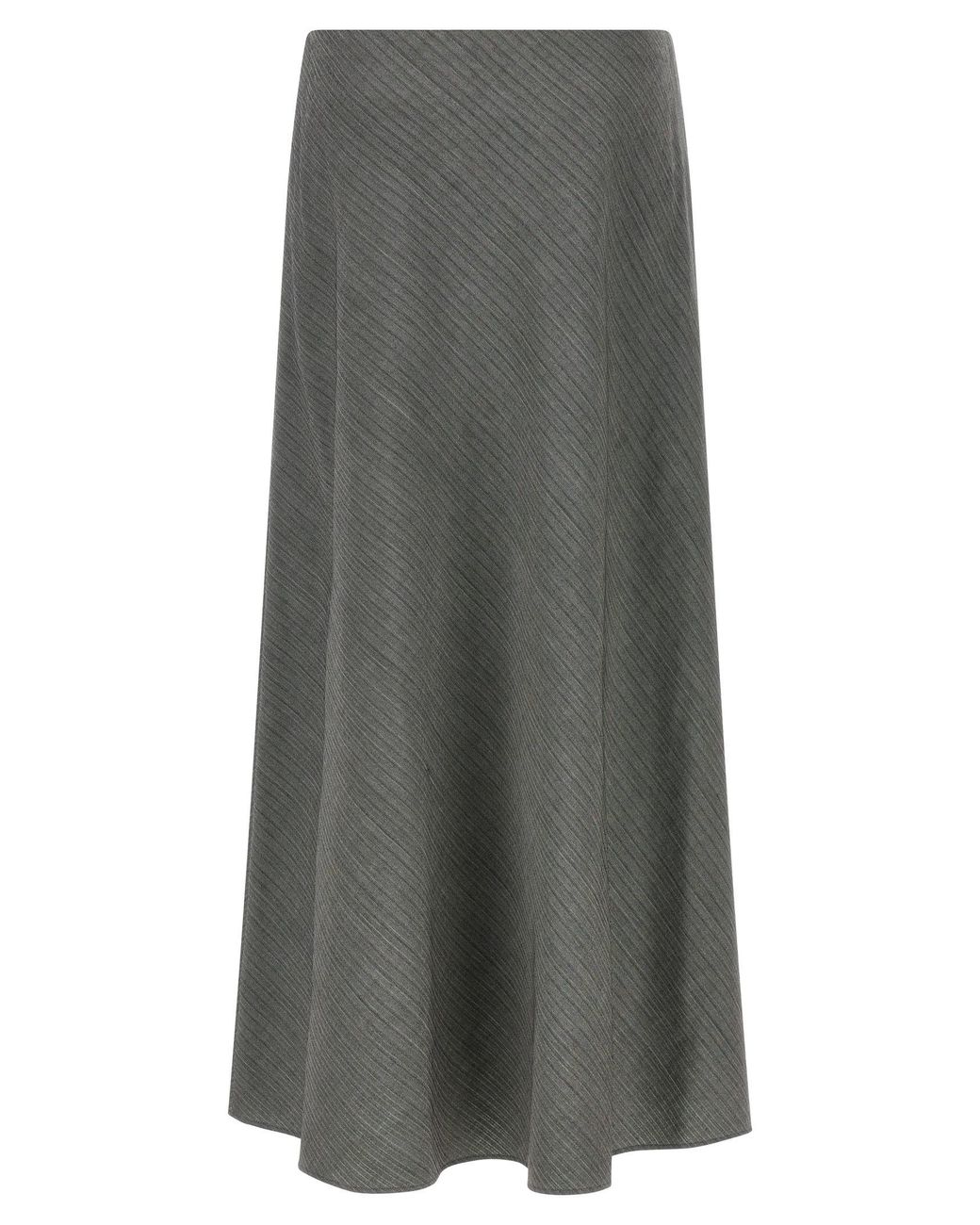 Alberta Ferretti Gray Bell Chevron Skirt