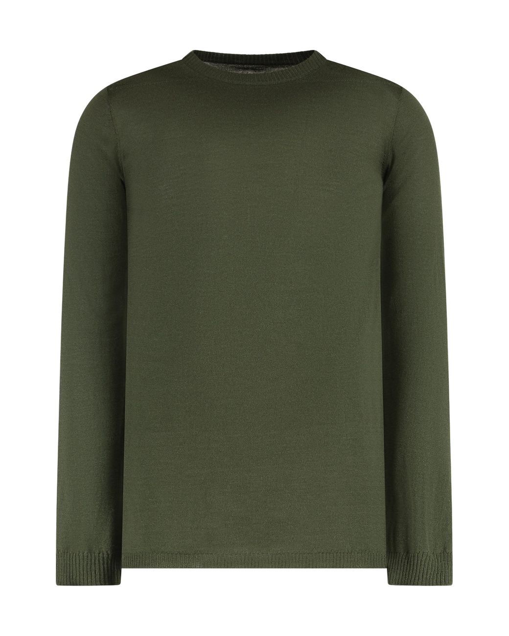 Rick Owens Green Virgin Wool Crewneck Sweater Sweatshirts for men