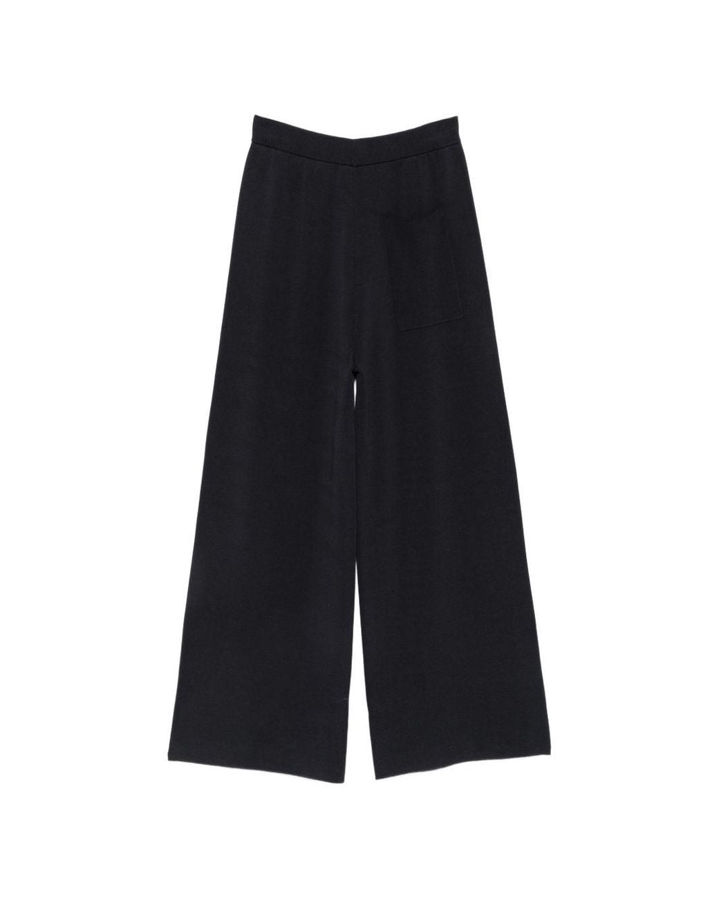 Alysi Blue Wide-Leg Knitted Trousers