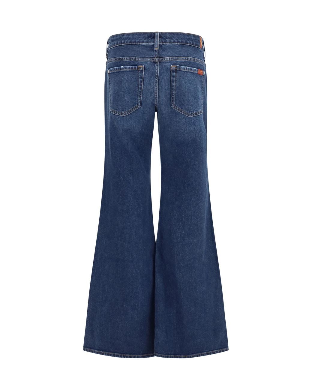 7 For All Mankind Blue Jeans Low-Rise Flared Cotton