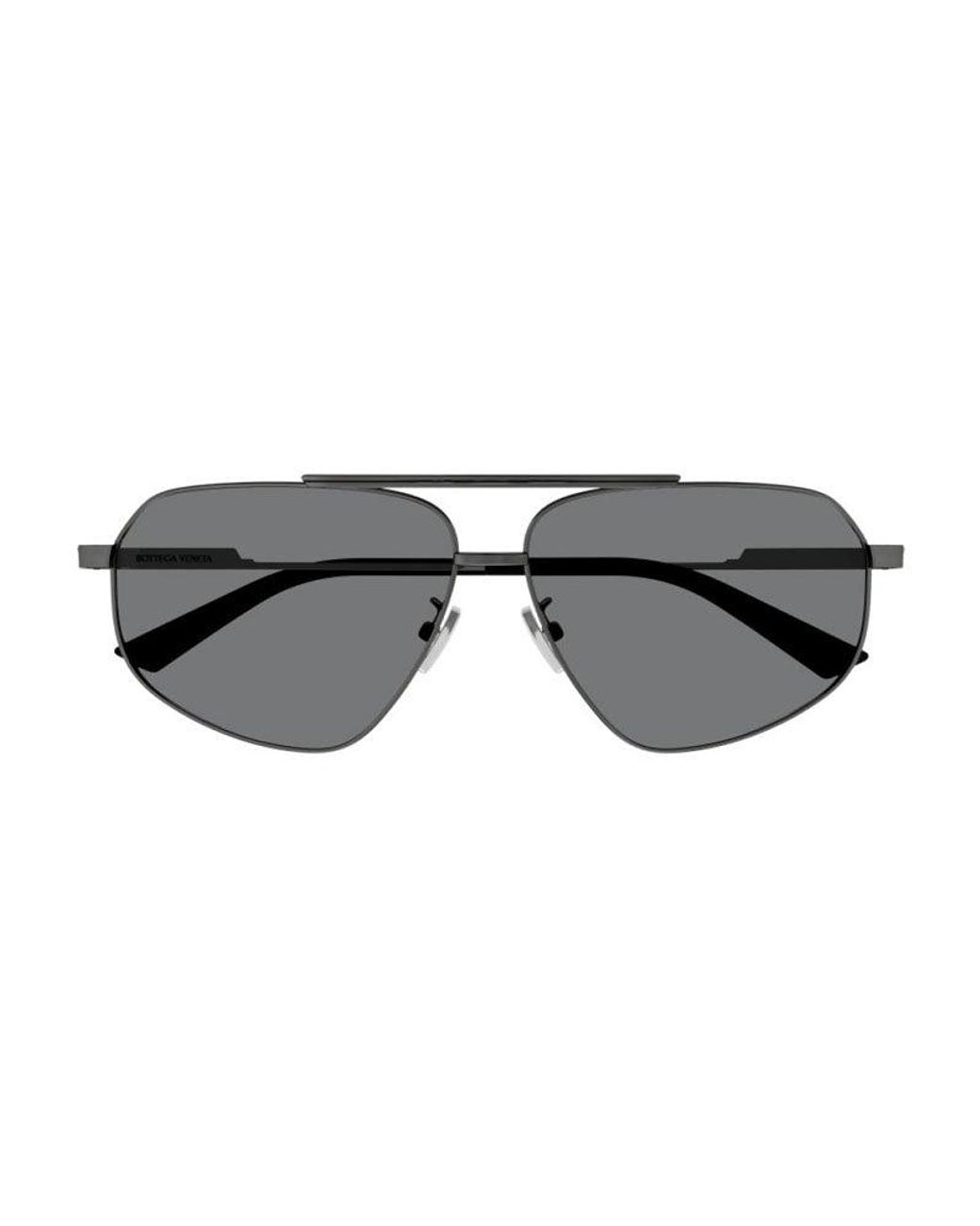Bottega Veneta Gray Sunglasses Aviator Full Rim, Ruthenium Frame And Lens Bv1194S001