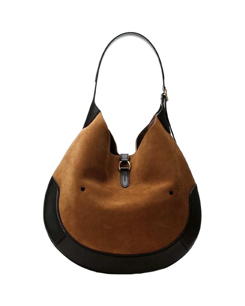 Ralph Lauren Brown Polo Id Suede Bag Camal