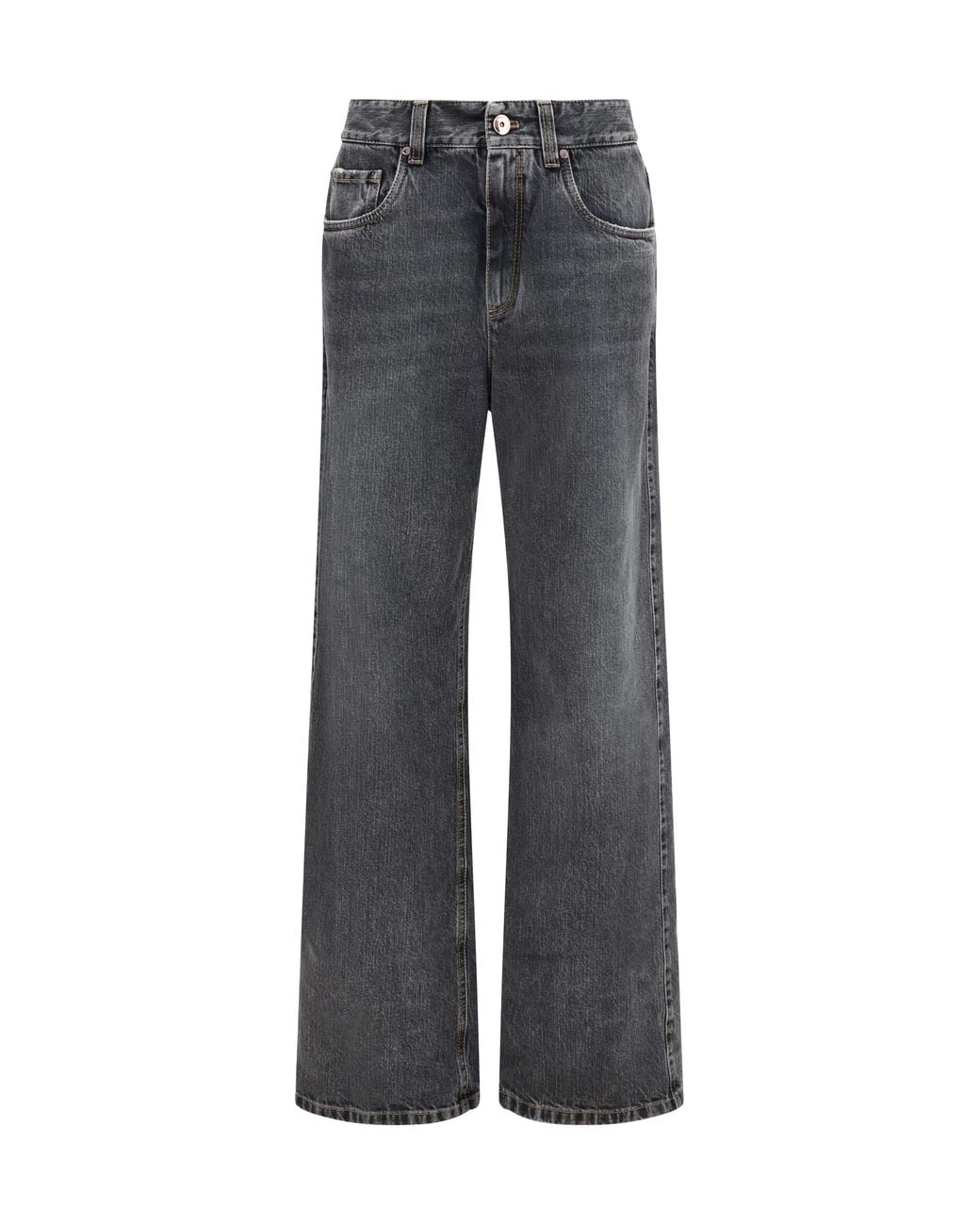 Brunello Cucinelli Gray Straight Jeans Cotton