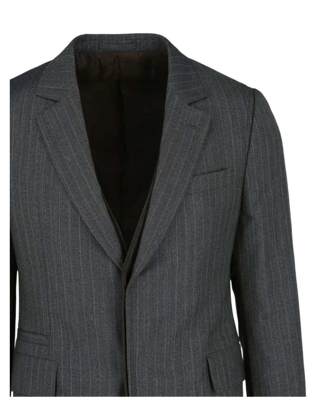 Ferragamo Black Pinstripe Buttoned Jacket for men