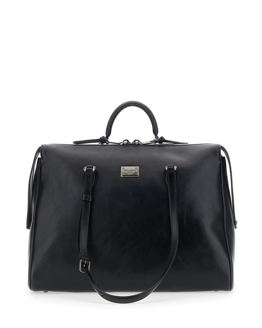 Dolce & Gabbana Black 'Vittoria' Shoulder Bag With Two Shoulder Straps And Logo Plaque On The Front for men