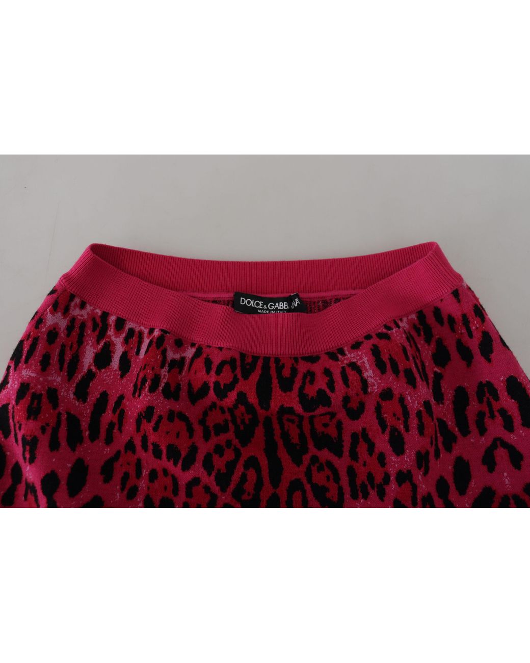 Dolce & Gabbana Red Chic High Waist Leopard Mini Skirt