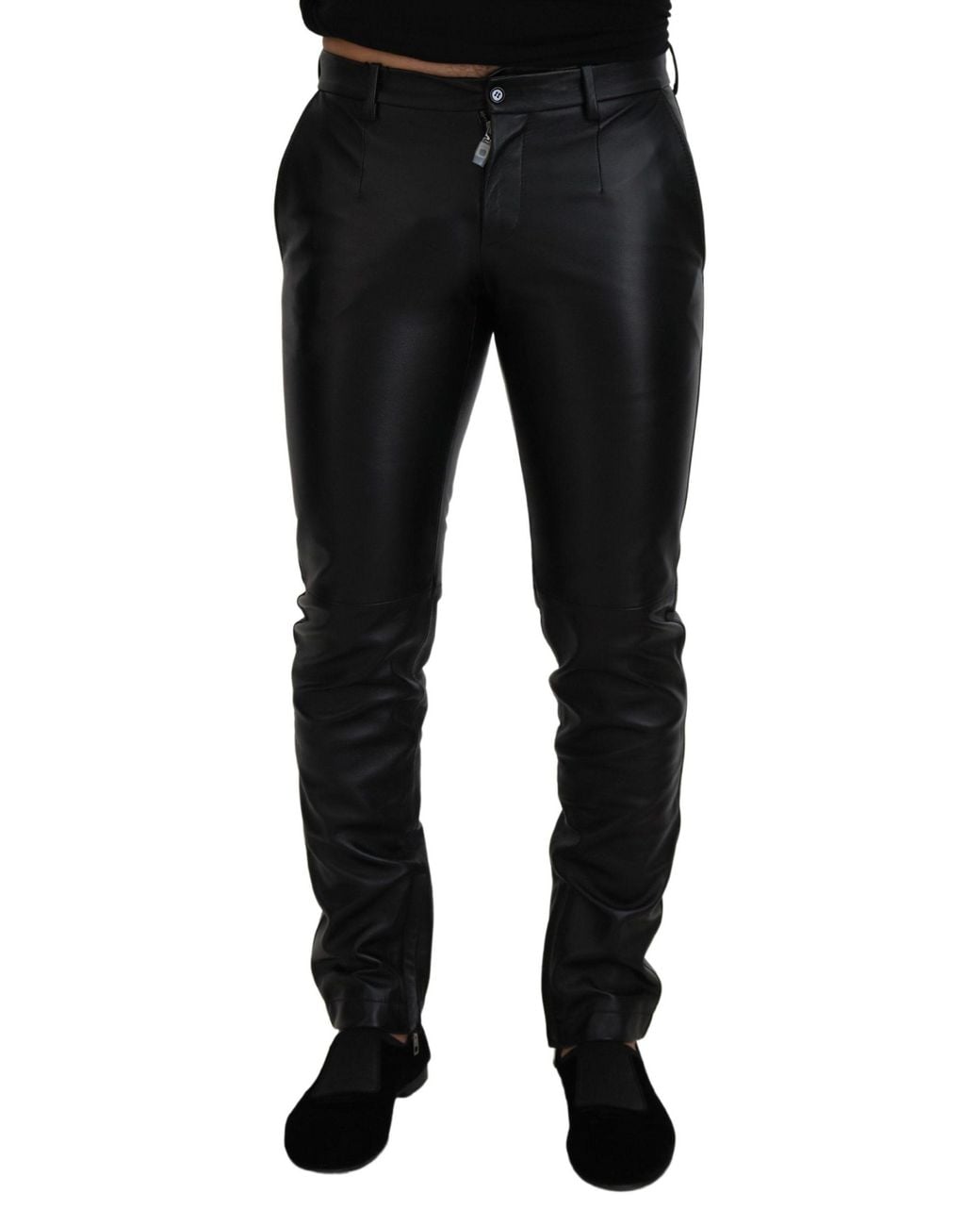 Dolce & Gabbana Black Elegant Agnello Trousers For for men