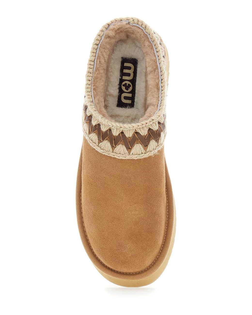 Mou Brown Braided Suede Mules Sheep