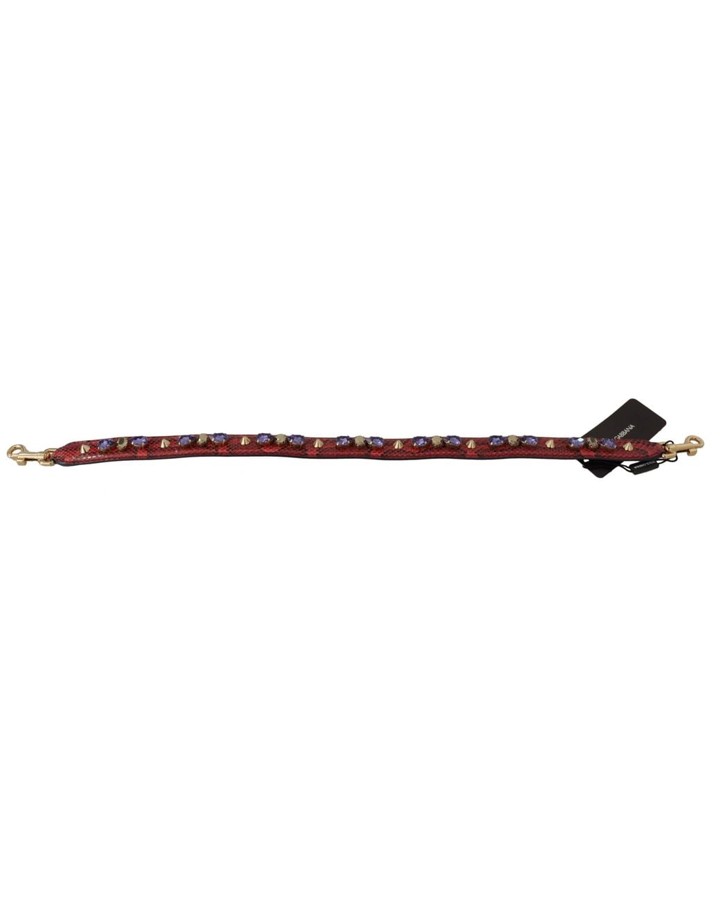Dolce & Gabbana Blue Exotic Leather Crystals Bag Shoulder Strap