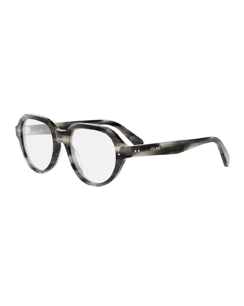 Céline Black Eyeglasses Square Full Rim, Crystal And Frame Clear Demo Lens Cl50145I005 for men