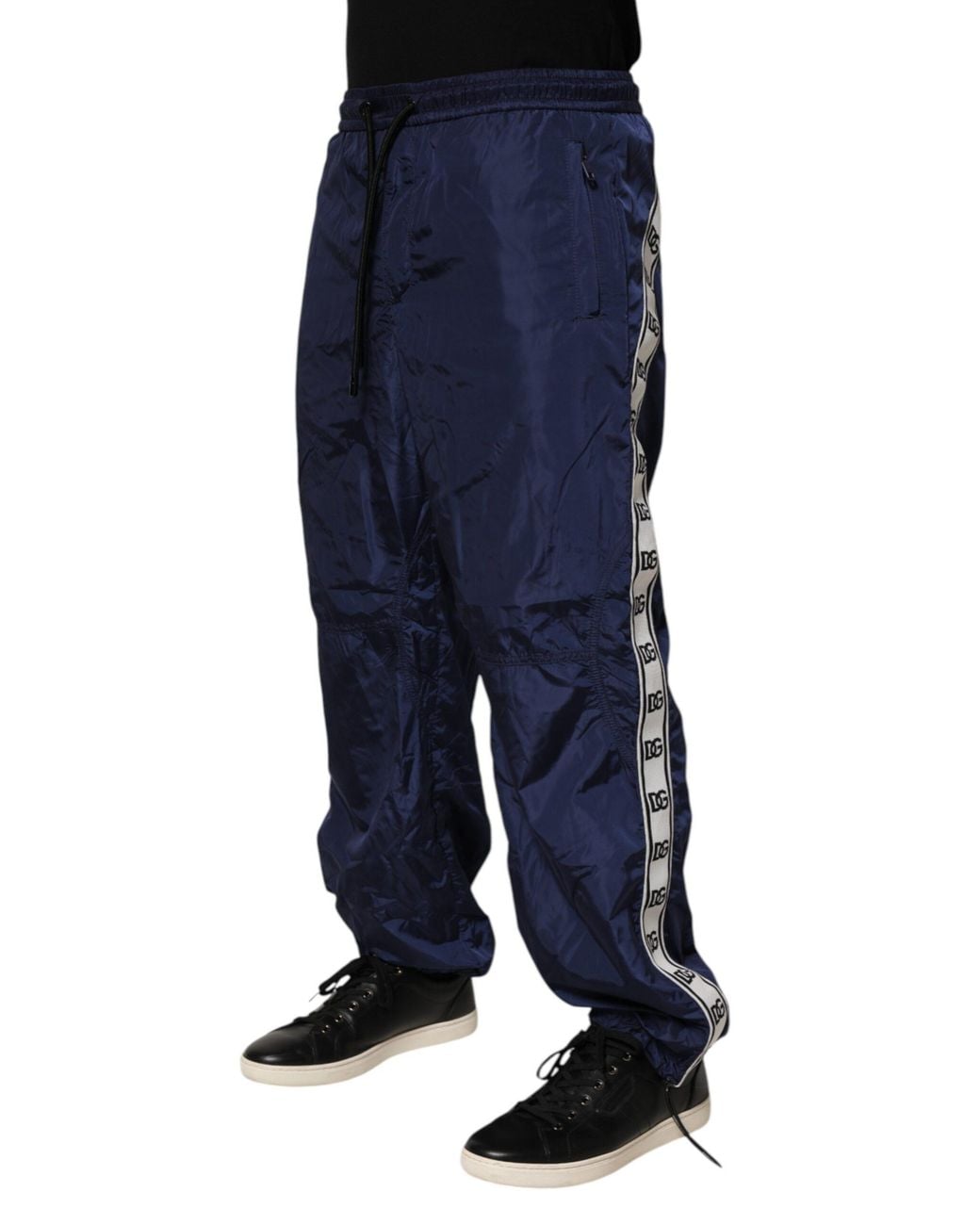 Dolce & Gabbana Blue Nylon Straight Jogger Sweatpants Pants for men