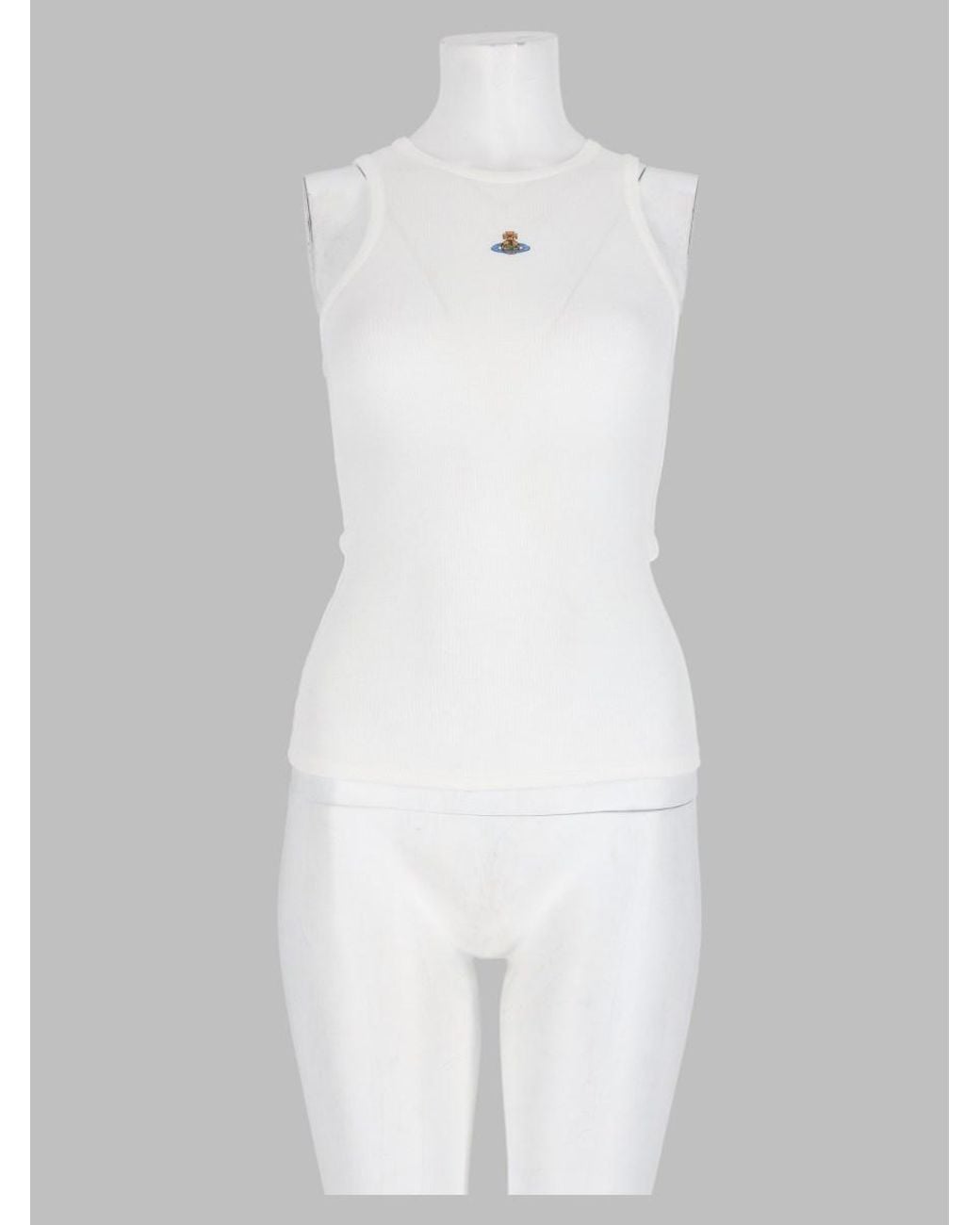 Vivienne Westwood White Logo Tank Top Viscose