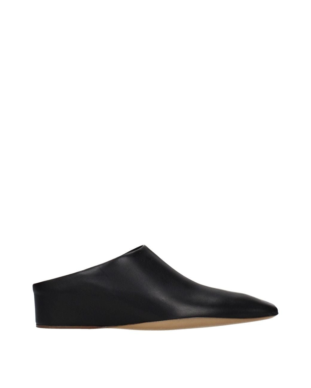 Jil Sander Black Leather Sandals And Clogs