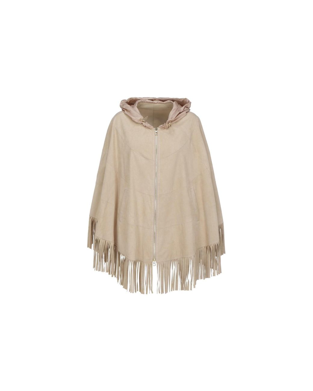 Violanti Poncho With Hood in Natural | Lyst UK