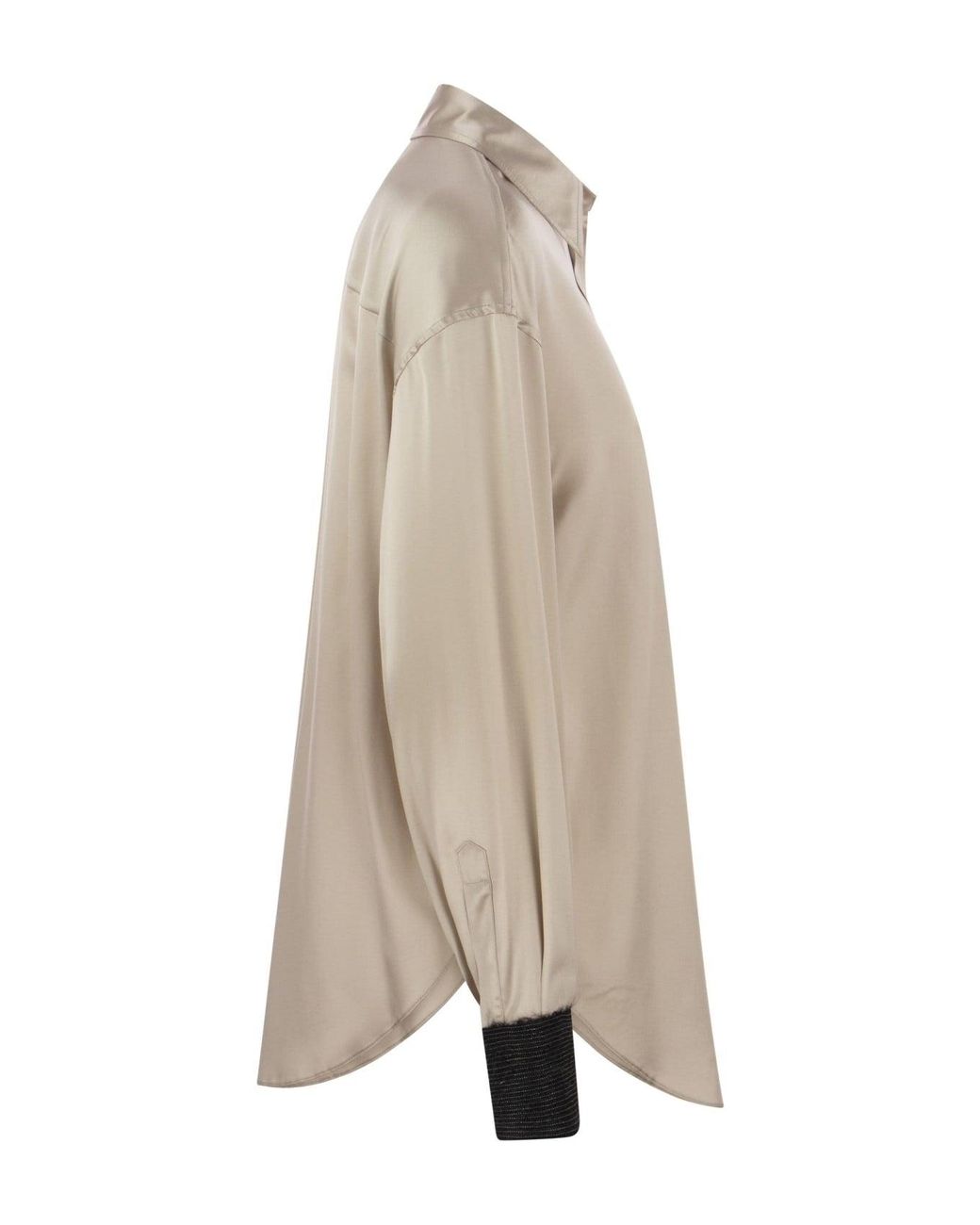 Brunello Cucinelli Natural Beige Silk Shirt