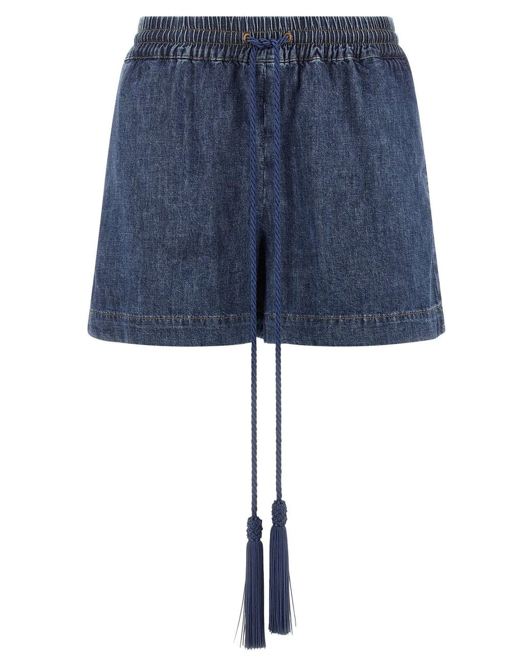 Valentino Garavani Blue Chambray Denim Shorts