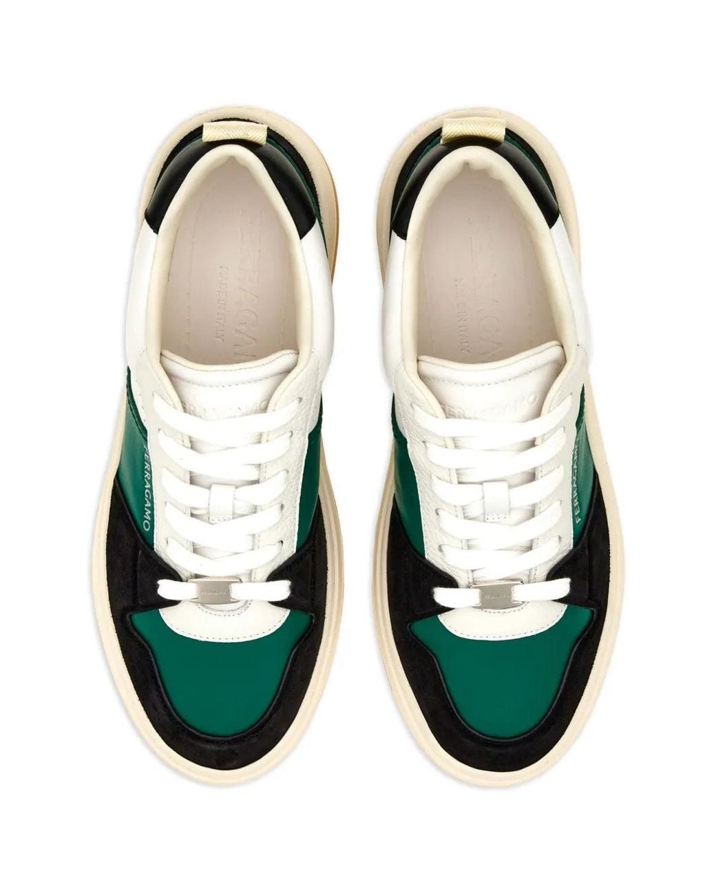 Ferragamo Blue Dennis Panelled Sneakers 022376769706 for men