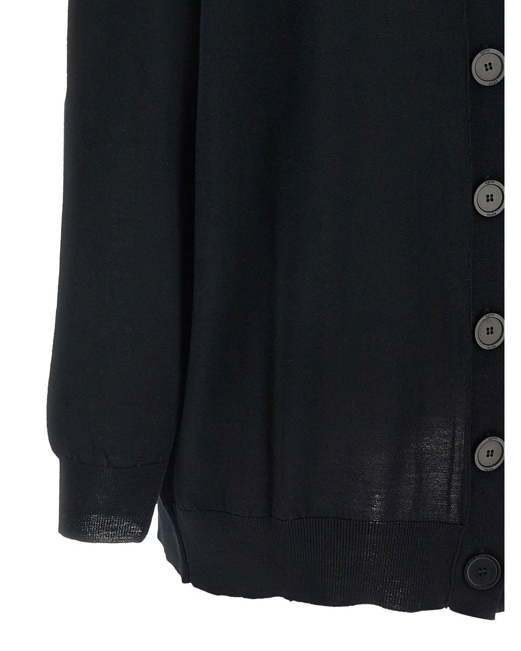 Nude Blue Deep V-Neck Wool Cardigan