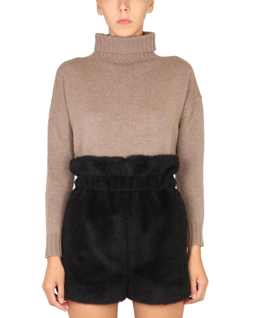 Max Mara Black Cropped Crewneck Jumper Jumpers