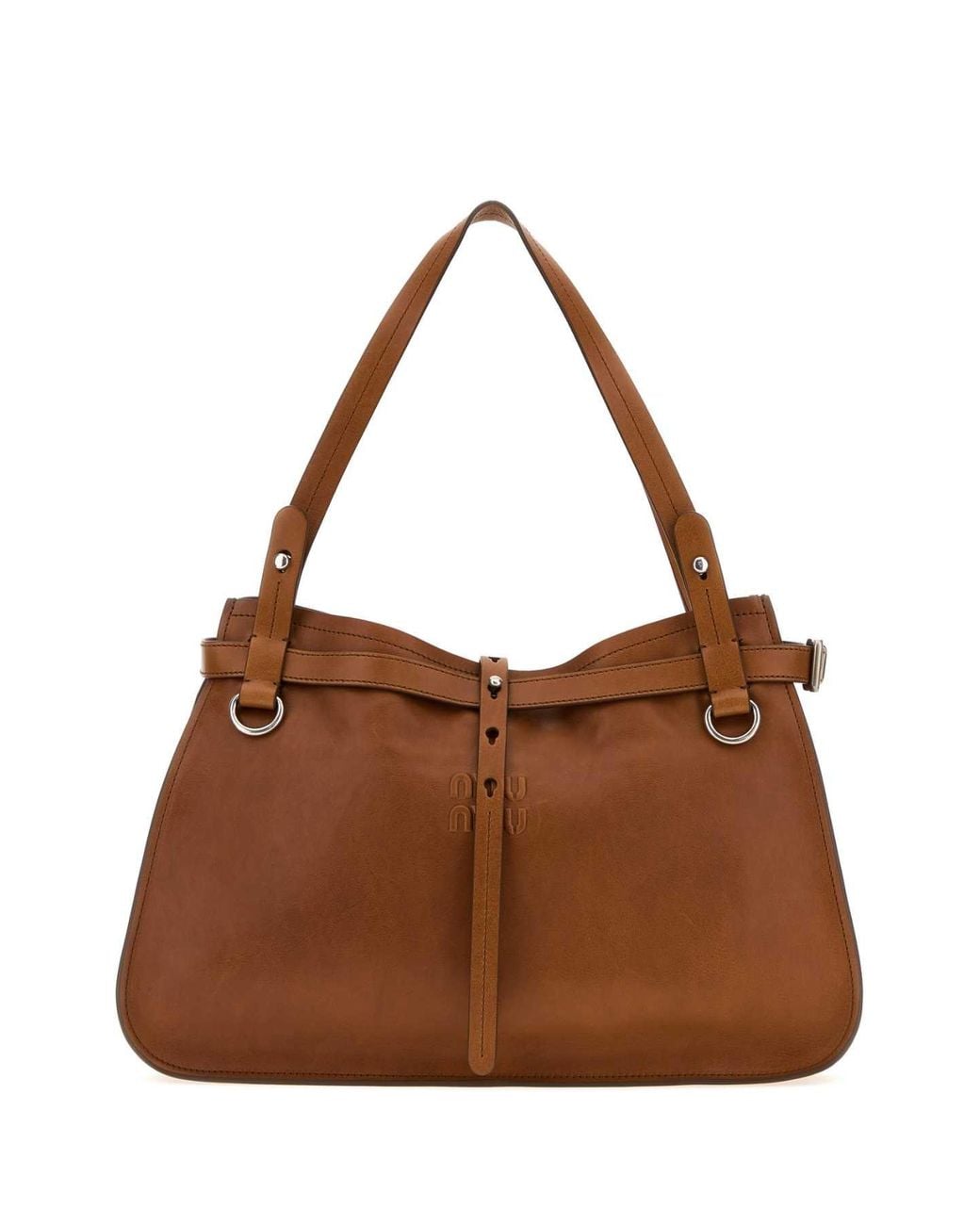Miu Miu Brown Miu Miu Calf Leather Shoulder Bag