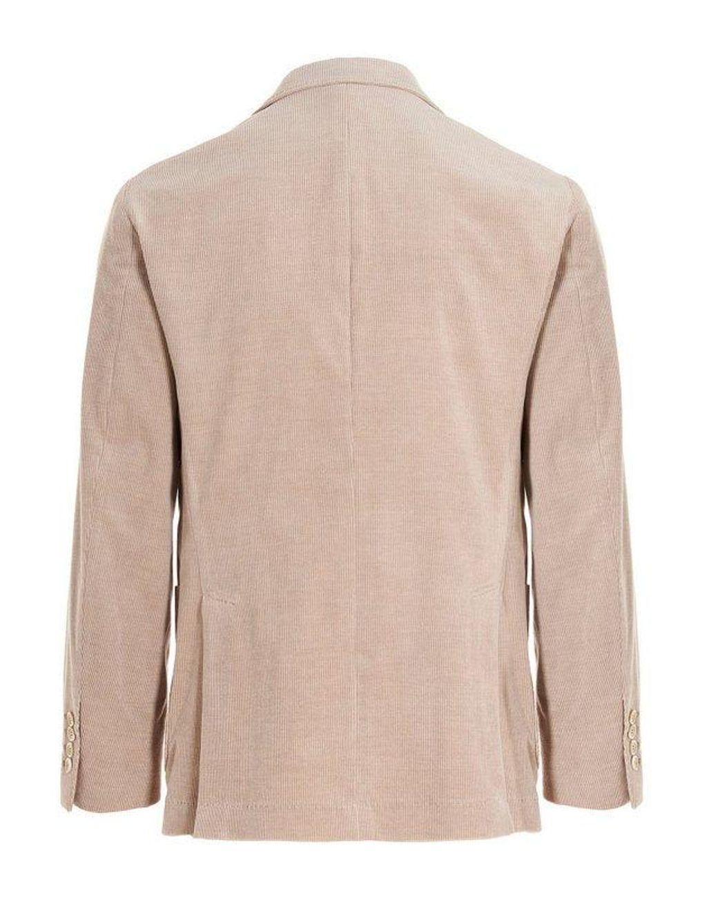 Brunello Cucinelli Natural Beige Cotton Blazer for men