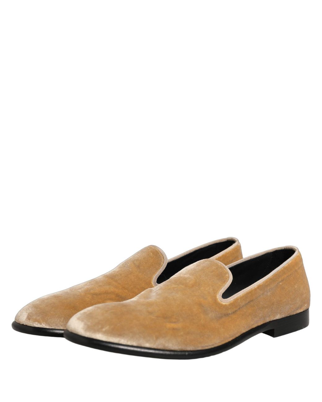 Dolce & Gabbana Black Suede Slip On Slippers Loafers Shoes Leather for men