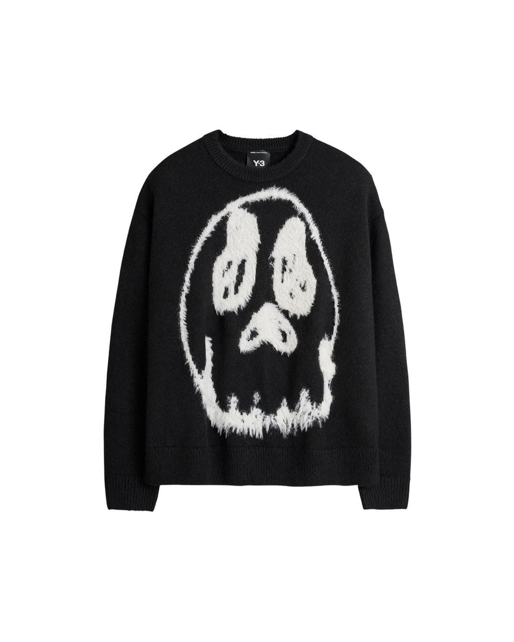 Adidas Black Knitted Sweater With Graphic Detail Viscose for men