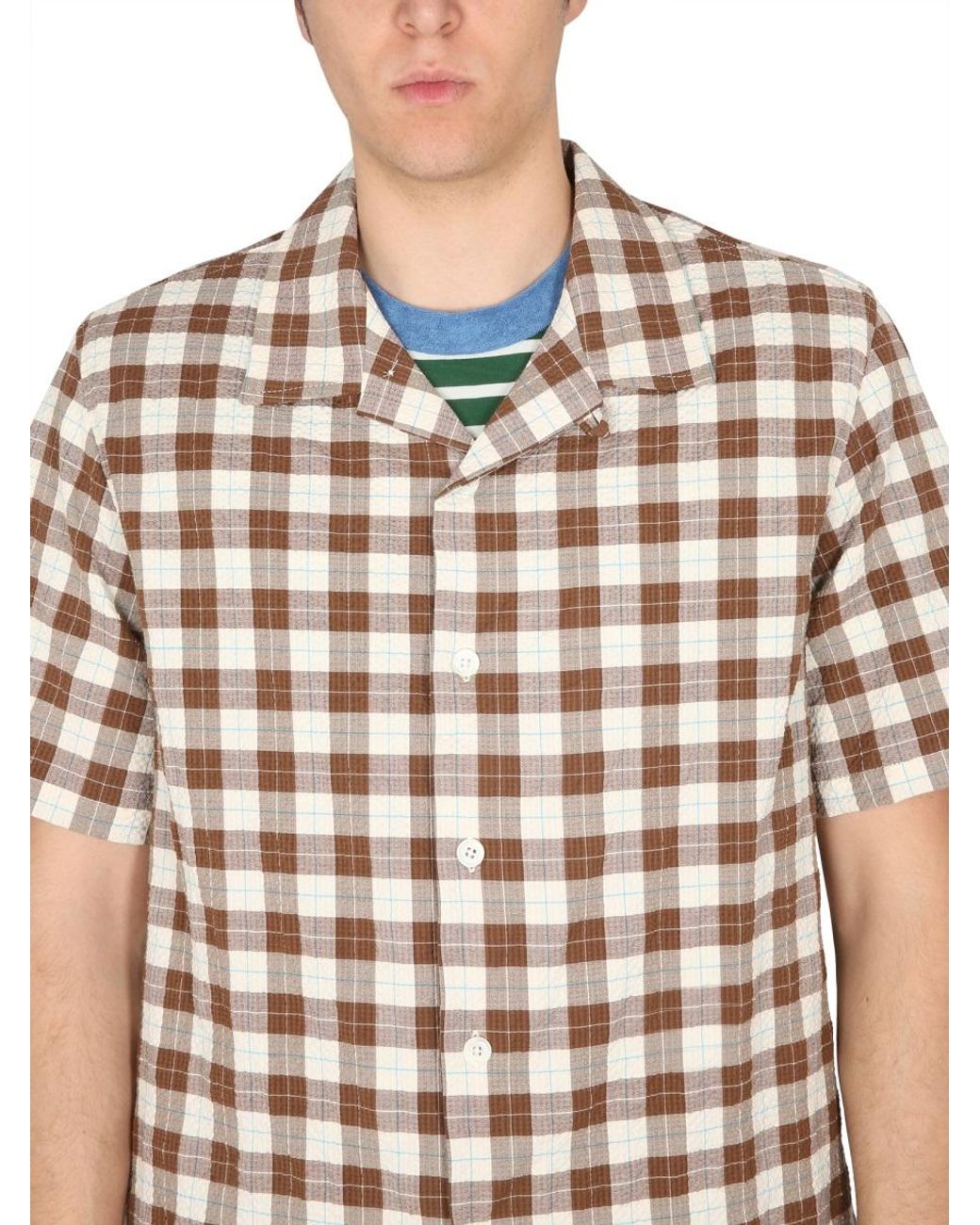 Howlin' By Morrison Brown Howlin' Cotton Bowling Collar Shirt for men