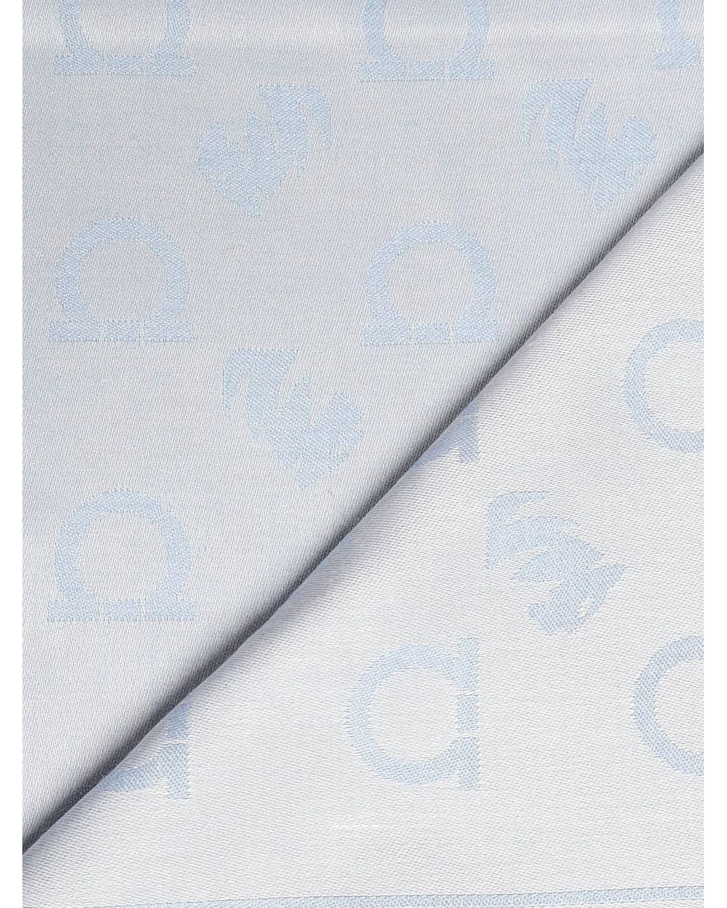 Ferragamo Blue Gancini Monogram Jacquard Stole for men