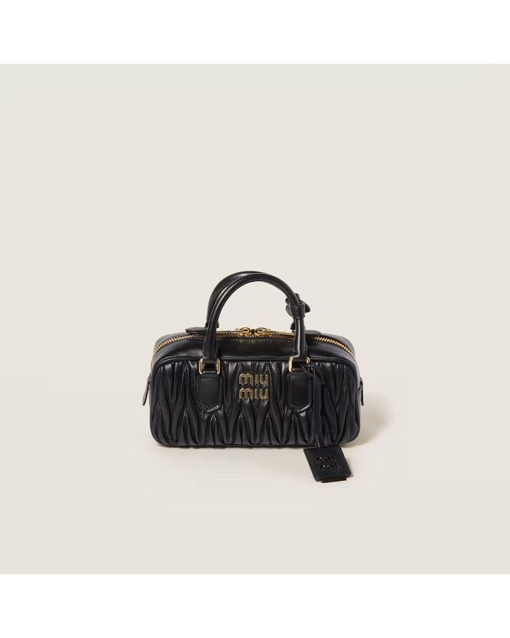 Miu Miu Black Miu Miu Matelassé Top Handle Bag