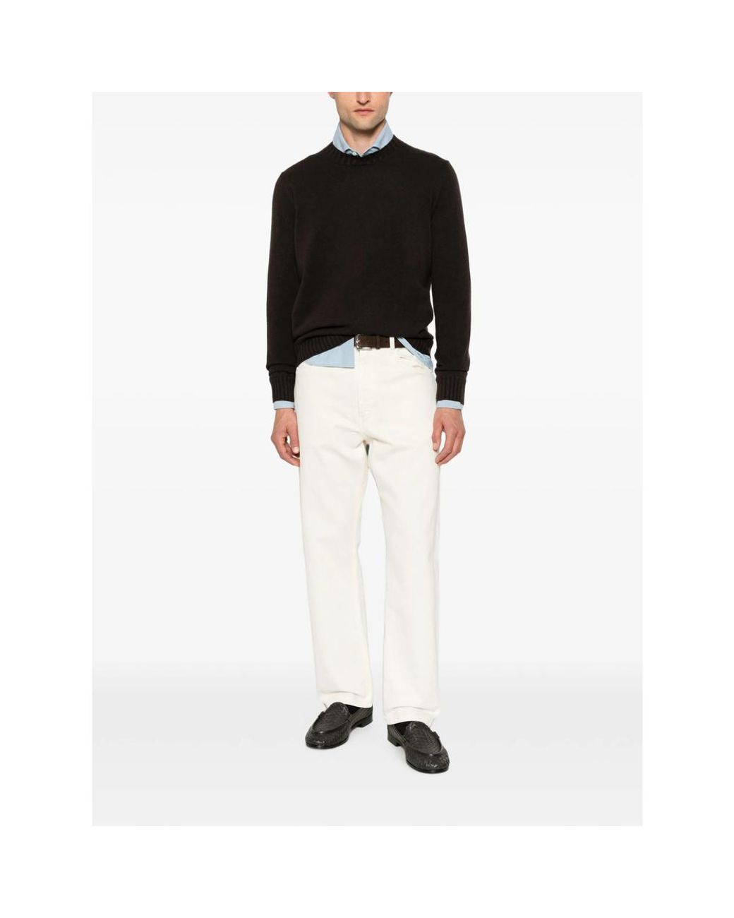 Magazzino Ricambi Black Ribbed-Trim Sweater for men