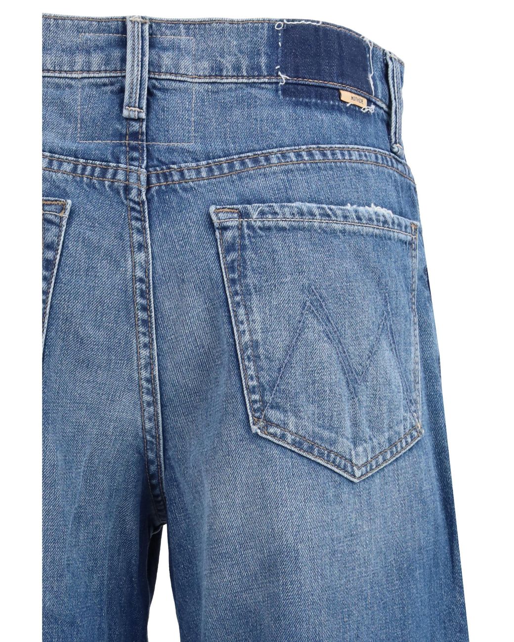 Mother Blue The Rerun Zip Sneak Jeans Cotton; Recycled Cotton